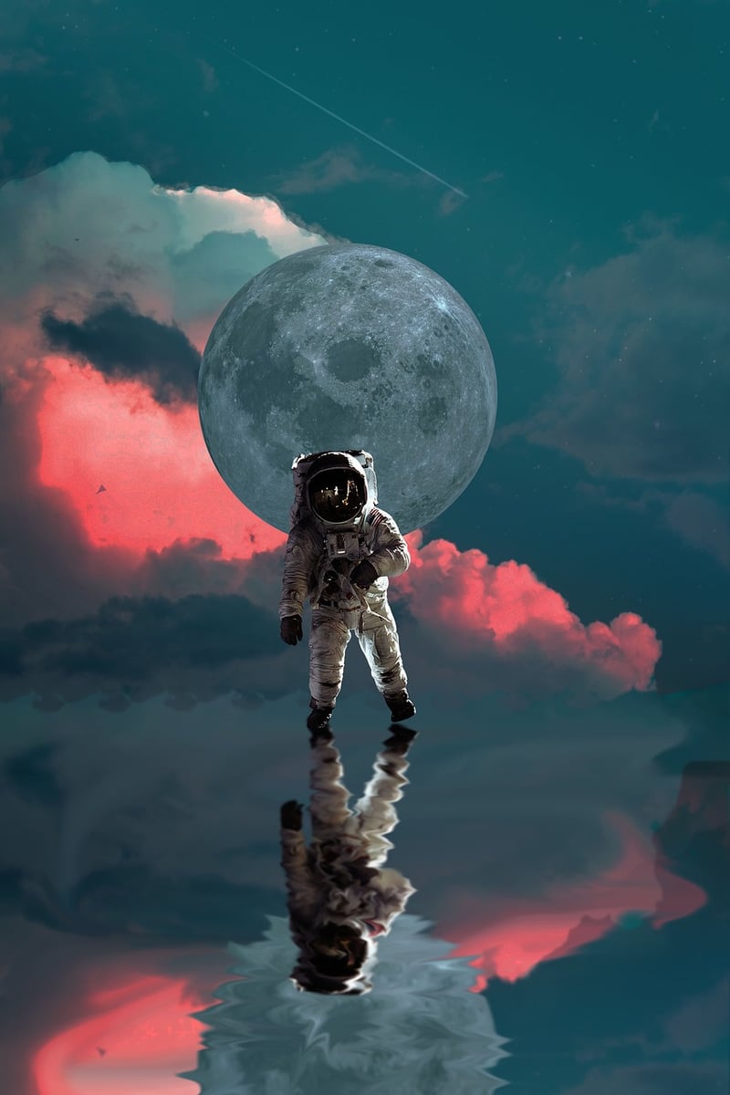Astronaut practicing spacewalk
